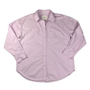 Abercrombie & Fitch Oversized Button Down Shirt Pink Cotton Poplin 140S0461